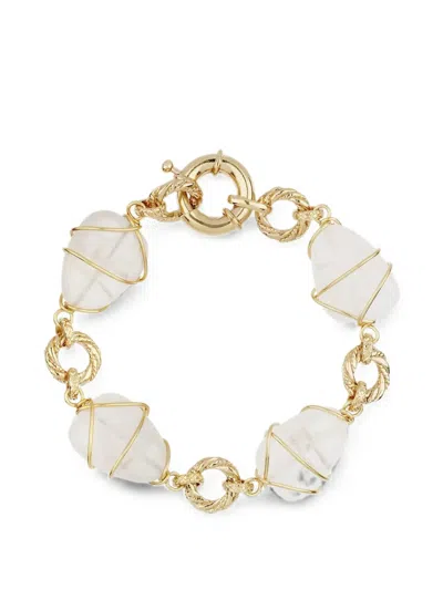 Gas Bijoux Rock Crystal Wire-wrapped Bracelet In Gold