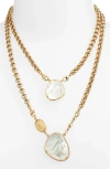 Gas Bijoux Scapulaire Layered Necklace In Mop