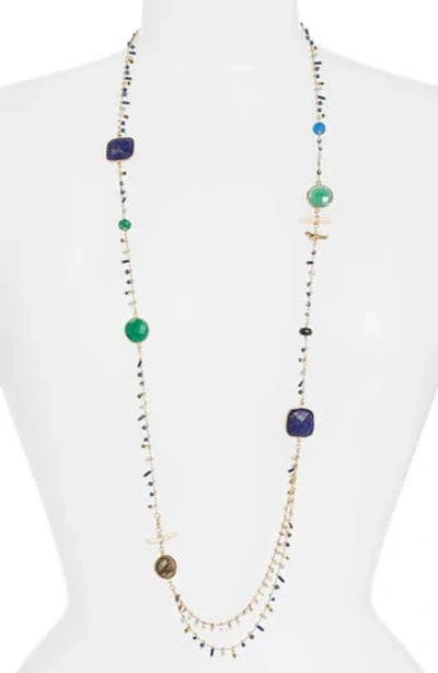 Gas Bijoux Serti Pondichery Stone Necklace In Multi