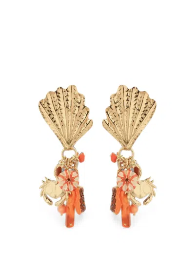 Gas Bijoux Shellita Beach Charm Earrings In Gold