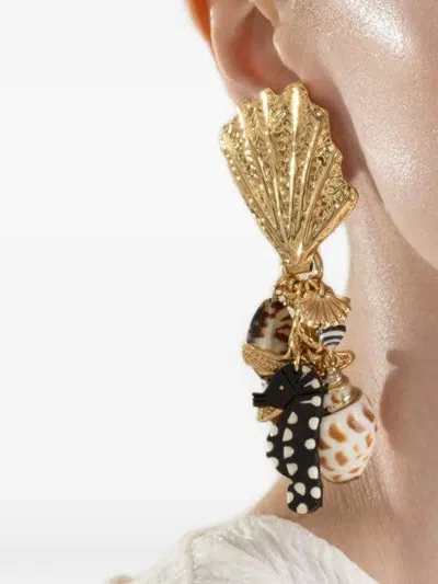 Gas Bijoux Shellita Beach Charm Earrings In Gold