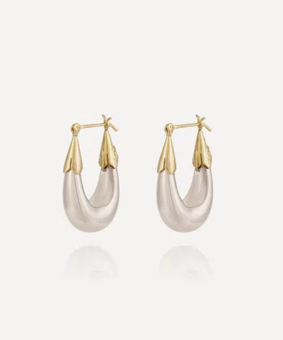 Gas Bijoux Silver-plated Ecume Small Hoop Earrings In White
