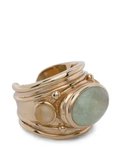 Gas Bijoux Simone Stone-embellished Layered Rings In Gold