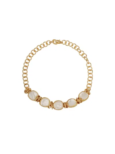 Gas Bijoux Sirena Pearl Metals Alloy Necklace In Gold