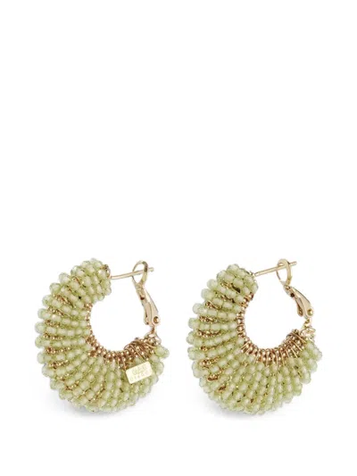 Gas Bijoux Small Izzia Green Quartz Earrings In Gold