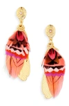 Gas Bijoux Small Sao Feather Earrings In Gold