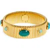 Gas Bijoux Strada Cabochon Stretch Bracelet In Blue