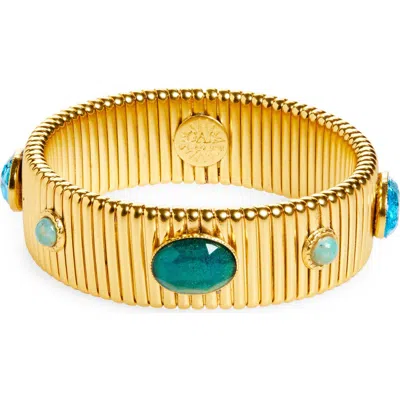 Gas Bijoux Strada Cabochon Stretch Bracelet In Blue