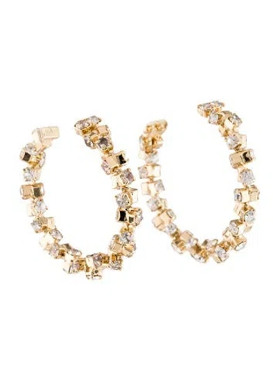 Pre-owned Gas Bijoux Strass 'atrevise Creole" Hoop Earrings In Multi
