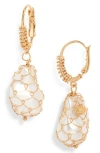 Gas Bijoux Tao Biwa Drop Earrings In White