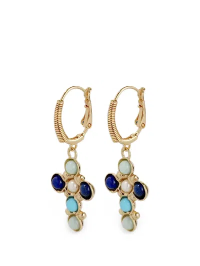 Gas Bijoux Tao Cruzita Cabochon-embellished Earrings In Gold
