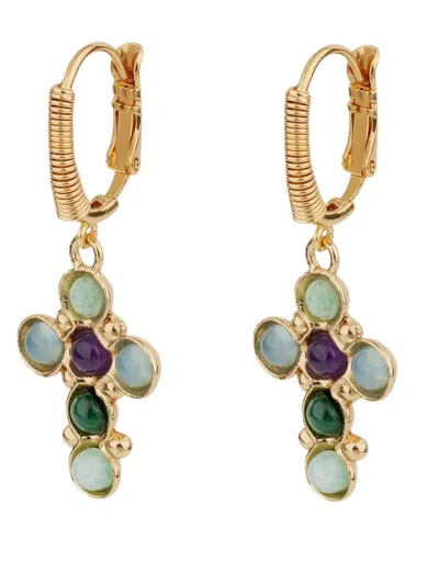 Gas Bijoux Tao Cruzita Cross Earrings In Gold