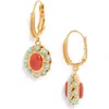 Gas Bijoux Tao Splash Drop Earrings In Green/red