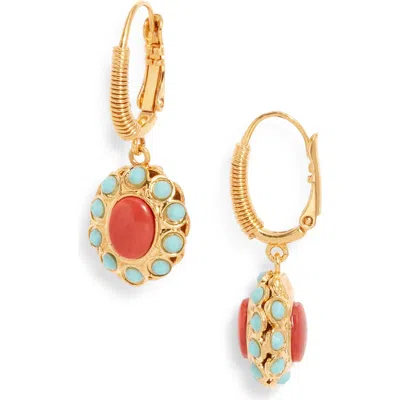 Gas Bijoux Tao Splash Drop Earrings In Green/red