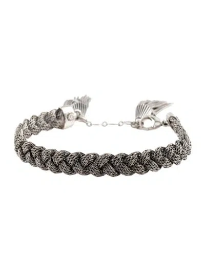Pre-owned Gas Bijoux Tassel Link Bracelet, 7.25" In Multicolor