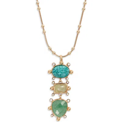 Gas Bijoux Tiki Pendant Necklace In Blue