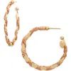 Gas Bijoux Wicker Wrapped Hoop Earrings In Gold