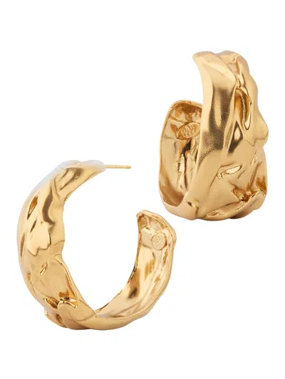 Gas Bijoux Women's Compression 24k-gold-plated Hoops In Purple