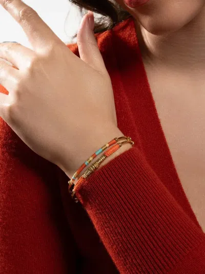 Gas Bijoux Zanzibar Thread-wrapped Bracelet In Orange