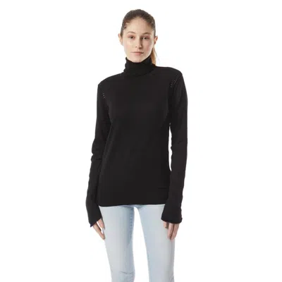 Gas Black Cotton Turtleneck