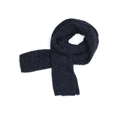 Gas Black Marabou Scarf In Blue