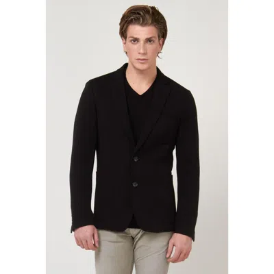 Gas Black Polyester Blazer