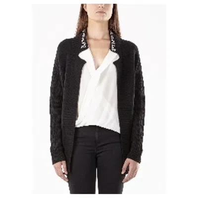 Gas Black Viscose Cardigan