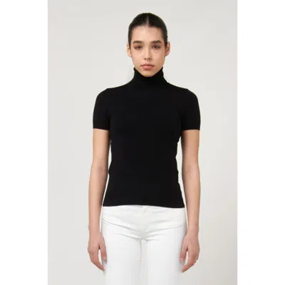 Gas Black Viscose Turtleneck