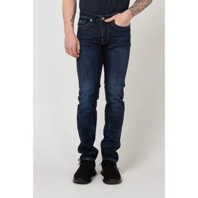 Gas Blue Cotton Slim Fit Jeans In Black