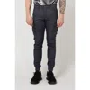 Gas Blue Polyester Cargo Pants In Black