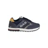 Gas Blue Polyester Men Sneaker In Black