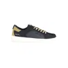 Gas Blue Polyester Sneaker In Black