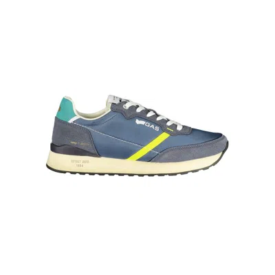 Gas Blue Polyurethane Men Sneaker