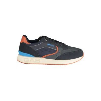 Gas Blue Polyurethane Men's Sneaker In Animal Print