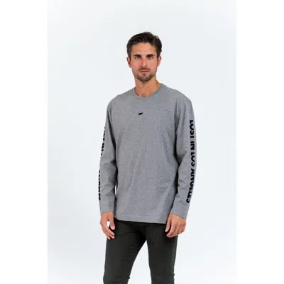Gas Gray Cotton Long Sleeve T-shirt