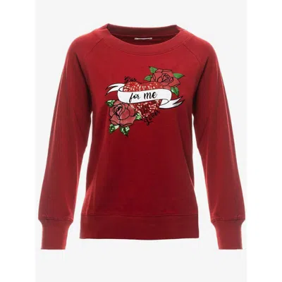 Gas Gray Cotton Sweatshirt In Red