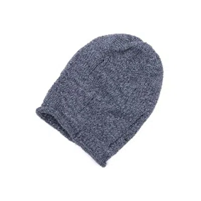 Gas Gray Marabou Beanie In Blue