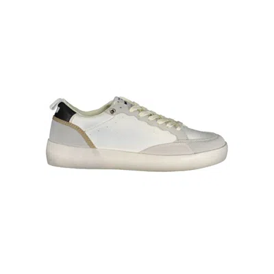 Gas Gray Polyester Athletic Sneakers In White