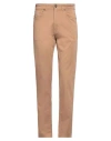 Gas Man Pants Camel Size 31 Cotton, Elastane In Beige