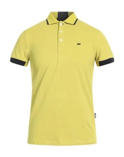 Gas Man Polo Shirt Acid Green Size S Cotton, Elastane