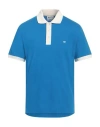 Gas Man Polo Shirt Azure Size Xl Cotton, Elastane In Blue