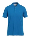 Gas Man Polo Shirt Blue Size Xxl Cotton, Elastane In Blue