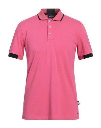 Gas Man Polo Shirt Fuchsia Size Xl Cotton, Elastane In Pink
