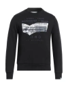 Gas Man Sweatshirt Black Size M Cotton, Elastane