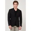 Gas Black Polyester Blazer In Black
