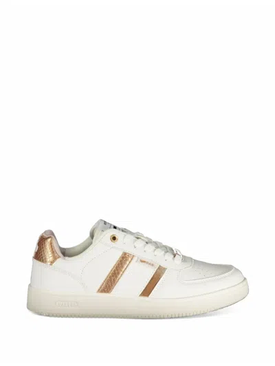 Gas Snake-effect Panelled Sneakers In White