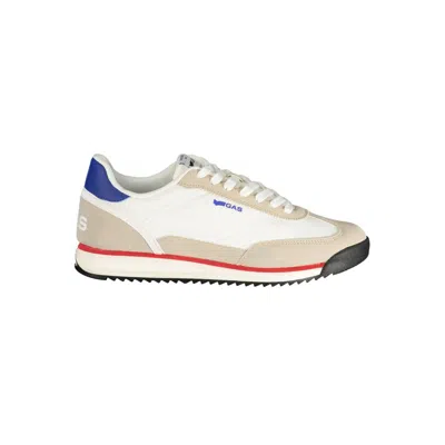 Gas White Polyester Athletic Sneakers In Neutral
