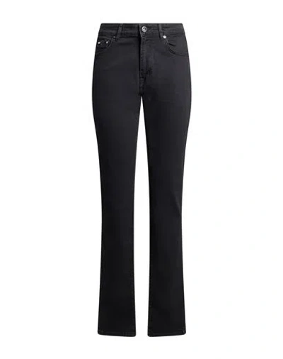 Gas Woman Jeans Black Size 32w-32l Cotton, Elastane In Multi