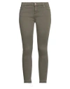 Gas Woman Pants Military Green Size 29 Cotton, Elastane In Green