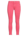 Gas Woman Pants Salmon Pink Size 25 Cotton, Elastane